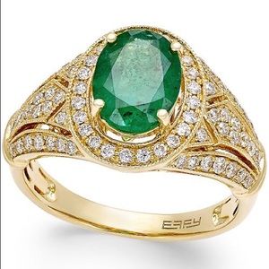 EFFY 14K GOLD/ 1.1/2 CT EMERALD/ 1/2CT DIAMONDS
